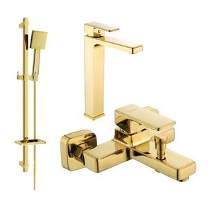 MEXEN/S - Cetus DQ45 Set umývadlovej a vaňovej batérie s príslušenstvom, zlato 744313DQ45-50 vyobraziť