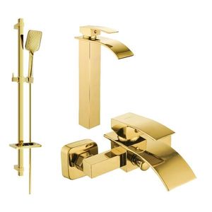 MEXEN/S - Aries DQ62 Set umývadlovej a vaňovej batérie s príslušenstvom, zlato 744813DQ62-50 vyobraziť