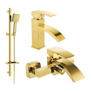 MEXEN/S - Libra DQ45 Set umývadlovej a vaňovej batérie s príslušenstvom, zlato 745103DQ45-50 vyobraziť