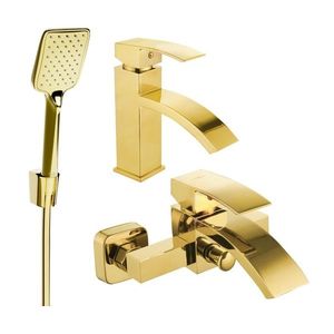 MEXEN/S - Libra R62 Set umývadlovej a vaňovej batérie s príslušenstvom, zlato 745103R62-50 vyobraziť