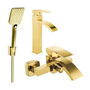 MEXEN/S - Libra R62 Set umývadlovej a vaňovej batérie s príslušenstvom, zlato 745113R62-50 vyobraziť