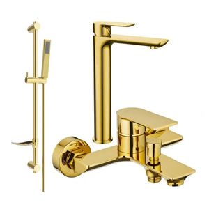 MEXEN/S - Alfa DF02 Set umývadlovej a vaňovej batérie s príslušenstvom, zlato 745713DF02-50 vyobraziť