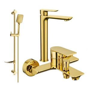 MEXEN/S - Alfa DF62 Set umývadlovej a vaňovej batérie s príslušenstvom, zlato 745713DF62-50 vyobraziť