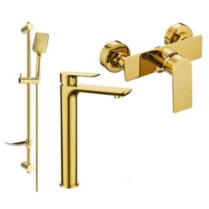 MEXEN/S - Alfa DF62 Set umývadlovej a sprchová batéria s príslušenstvom, zlato 745714DF62-50 vyobraziť