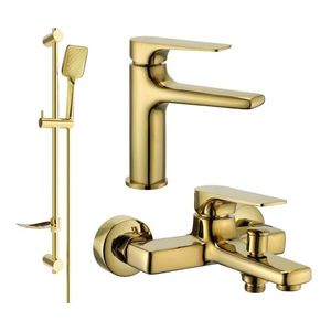 MEXEN/S - Lynx DF62 Set umývadlovej a vaňovej batérie s príslušenstvom, zlato 745903DF62-50 vyobraziť