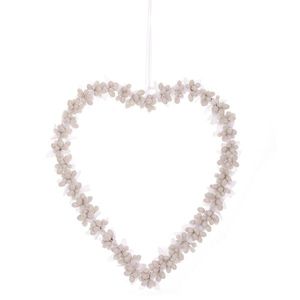 Závesné srdce z bobúľ, 22 x 2 x 24 cm, biela vyobraziť