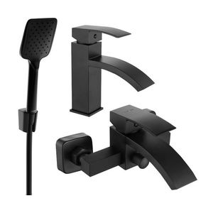 MEXEN/S - Libra R62 Set umývadlovej a vaňovej batérie s príslušenstvom, čierna 745103R62-70 vyobraziť