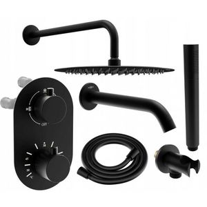 MEXEN/S - Kai DR70 podomietkový vaňový SET s výtokovou hubicou + slim sprcha 30, čierny 77602DR70301-70 vyobraziť