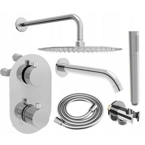 MEXEN/S - Kai DR70 podomietkový vaňový SET s výtokovou hubicou + slim sprcha 25, chróm 77602DR70251-00 vyobraziť