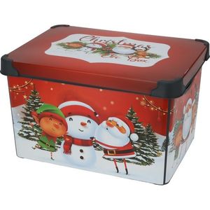 Úložný box s vekom Christmas, 22 l, červená, 40x23x30cm vyobraziť