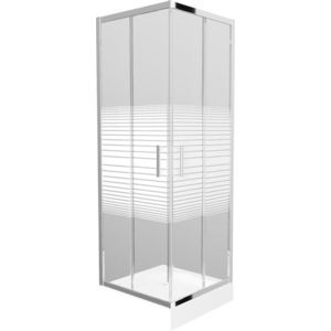 MEXEN/S - Rio štvorcový sprchovací kút 70 x 70, dekor, chróm + vanička Rio 860-070-070-01-20-4510 vyobraziť