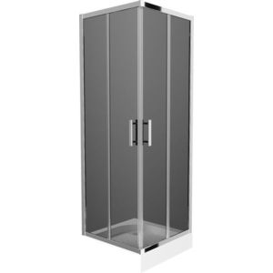 MEXEN/S - Rio štvorcový sprchovací kút 70 x 70, grafit, chróm + vanička Rio 860-070-070-01-40-4510 vyobraziť