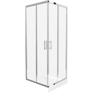 MEXEN/S - Rio štvorcový sprchovací kút 80 x 80, transparent, chróm + vanička Rio 860-080-080-01-00-4510 vyobraziť