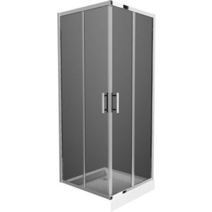 MEXEN/S - Rio štvorcový sprchovací kút 80 x 80, grafit, chróm + vanička Rio 860-080-080-01-40-4510 vyobraziť