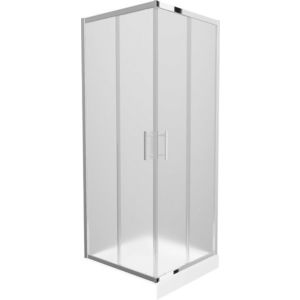 MEXEN/S - Rio štvorcový sprchovací kút 80 x 80, mráz, chróm + vanička so sifónom Rio, biela 860-080-080-01-30-4510 vyobraziť