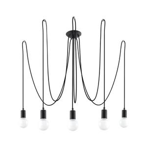 SL.0371 - Luster na lanku EDISON 5 5xE27/60W/230V pavúk čierna SL.0371 vyobraziť