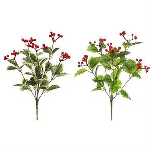 Súprava umelý trs Cezmína s červenými bobuľami, 2 ks, 34 cm vyobraziť