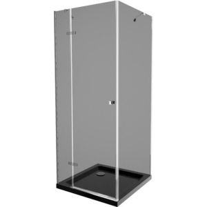 MEXEN/S - Roma sprchovací kút 90x90, grafit, chróm + čierna vanička so sifónom 854-090-090-01-40-4070 vyobraziť