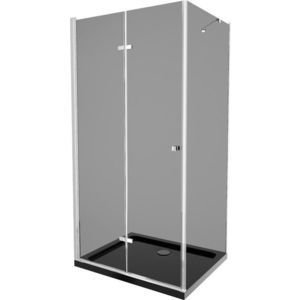 MEXEN/S - Lima sprchovací kút 80x100, grafit, chróm + čierna vanička so sifónom 856-080-100-01-40-4070 vyobraziť