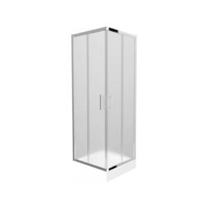 MEXEN/S - Rio štvorcový sprchovací kút 70 x 70, dekor/mráz, chróm + vanička Rio, 860-070-070-01-30-4510 vyobraziť
