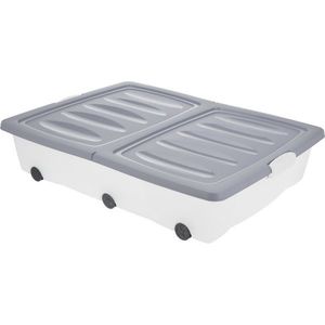 Úložný box s kolieskami, 80 x 60 x 17 cm, sivá vyobraziť