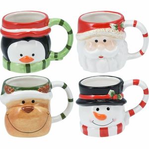 Súprava 4 vianočných keramických hrnčekov 250–280 ml vyobraziť