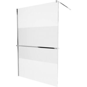 MEXEN/S - KIOTO Sprchová zástena WALK-IN s poličkou a držiakom uterákov 80 x 200, transparent/matné sklo 8 mm, chróm 800-080-121-01-35 vyobraziť