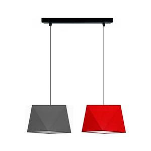Luster na lanku DIAMENT 2xE27/60W/230V šedo-červená 0206 vyobraziť