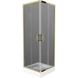 MEXEN/S - Rio sprchovací kút štvorec 70 x 70, grafit, zlato + vanička Rio vrátane výpuste 860-070-070-50-40-4510 vyobraziť