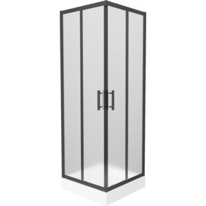 MEXEN/S - Rio sprchovací kút štvorec 70 x 70, dekor, čierny + vanička Rio vrátane výpuste 860-070-070-70-30-4510 vyobraziť