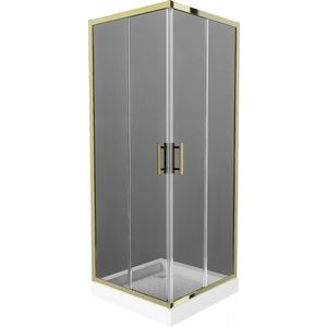 MEXEN/S - Rio sprchovací kút štvorec 80 x 80, grafit, zlato + vanička Rio vrátane výpuste 860-080-080-50-40-4510 vyobraziť