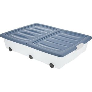 Úložný box s kolieskami, 80 x 60 x 17 cm, modrá vyobraziť