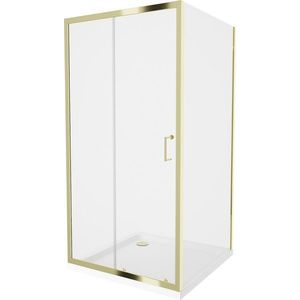 MEXEN/S - Apia Sprchovací kút 90x90, transparent, zlato + vanička so sifónom 840-090-090-50-00-4010G vyobraziť