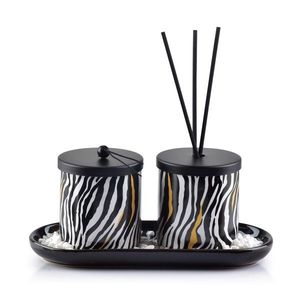 Aroma difuzér + sviečka RIBS II 30 ml so vzorom čiernej a bielej farby vyobraziť