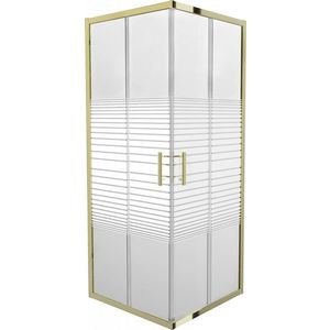 MEXEN - Rio sprchovací kút štvorec 70 x 70, pruhy, zlatá 860-070-070-50-20 vyobraziť