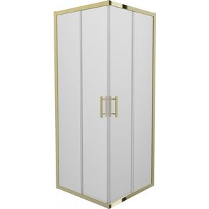 MEXEN - Rio sprchovací kút štvorec 70 x 70, dekor, zlatá 860-070-070-50-30 vyobraziť