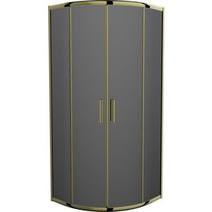 MEXEN - Rio sprchovací kút štvrťkruh 90 x 90, grafit, zlatá 863-090-090-50-40 vyobraziť
