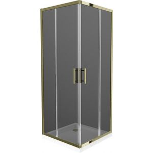 MEXEN/S - Rio sprchovací kút štvorec 70x70, grafit, zlatá + biela vanička so sifónom 860-070-070-50-40-4010G vyobraziť