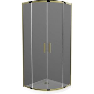 MEXEN/S - Rio sprchovací kút štvrťkruh 80x80, grafit, zlatá + biela vanička so sifónom 863-080-080-50-40-4110G vyobraziť