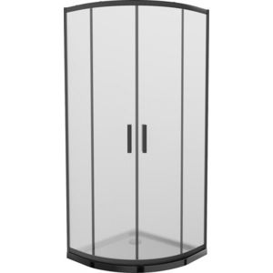 MEXEN/S - Rio sprchovací kút štvrťkruh 80x80, dekor, čierna + čierna vanička so sifónom 863-080-080-70-30-4170B vyobraziť