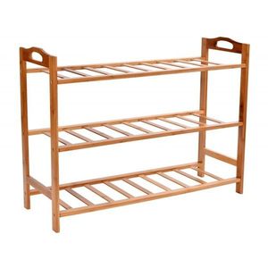 Bambusová skrinka na topánky Rogal hnedá – 3 police vyobraziť
