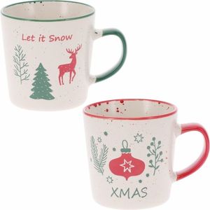 Súprava 2 kameninových hrnčekov Let It Snow/Xmas 350 ml vyobraziť