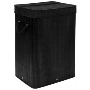 Bambusový kôš na bielizeň SOREN I 80 l čierny vyobraziť