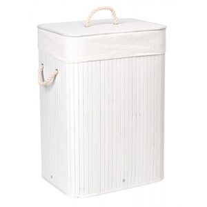 Bambusový kôš na bielizeň Ylva 80 l biely vyobraziť