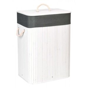 Bambusový kôš na bielizeň Ylva 80 l biely/sivý vyobraziť