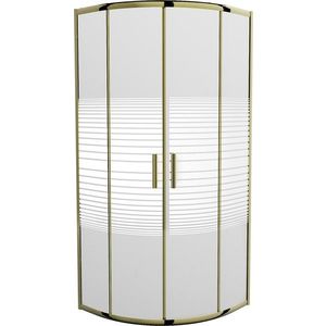 MEXEN - Rio sprchovací kút štvrťkruh 70 x 70, pruhy, zlatá 863-070-070-50-20 vyobraziť