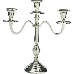 Kovový svietnik 3-ramenný 29x10x30 cm, farba strieborná, dekor 2 vyobraziť