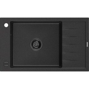 MEXEN/S MEXEN/S - Elias granitový drez 1 s odkvapkávačom 795 x 480 mm, čierna / strieborný metalik, + sifón grafit 6511791005-73-B vyobraziť