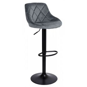 Barová židle CYDRO samet šedá vyobraziť