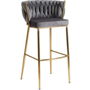 Barová židle Flores 60 cm šedá/zlatá vyobraziť